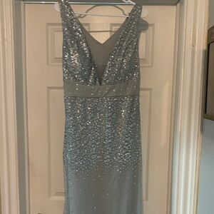 Elegant Silver Sequin Dress
